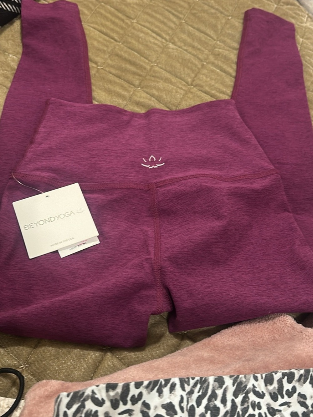 Beyond Yoga Kids Plum High-Waist Leggings